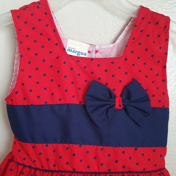 Girls Polka Dot/Flower/Bow Tulle Dress Sz 6 - Picture 5 of 12